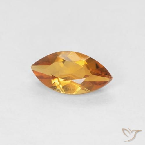 Citrine Orange brun naturelle Marquise, 0.57 ct, VVS