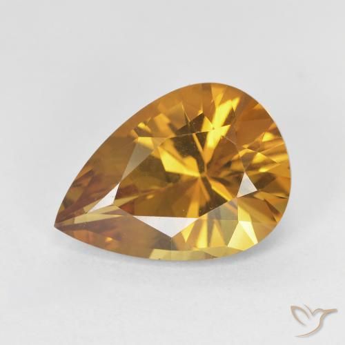 4.25ct Naturel Brun doré Citrine, En forme de poire, VVS