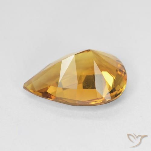 Citrine Brun doré naturelle En forme de poire, 4.25 ct, VVS