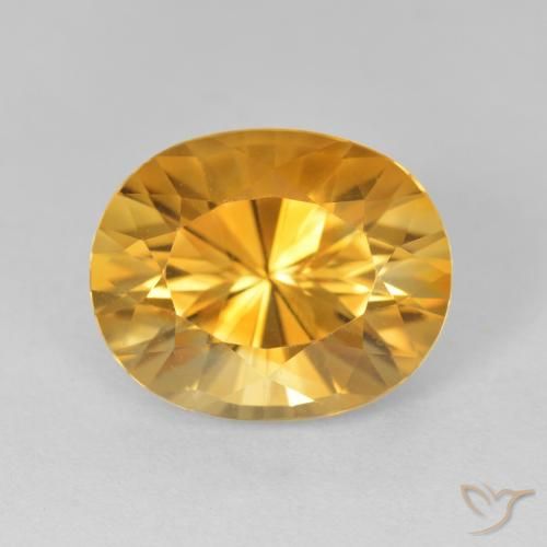 4.50ct Naturel Medium Dark-Golden Citrine, ovale, VVS