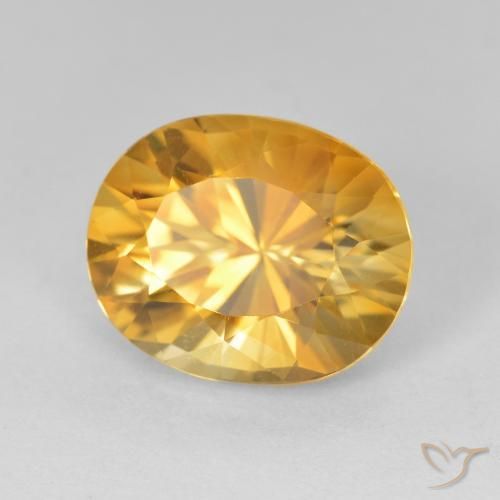 Citrine Medium Dark-Golden naturelle ovale, 4.50 ct, VVS