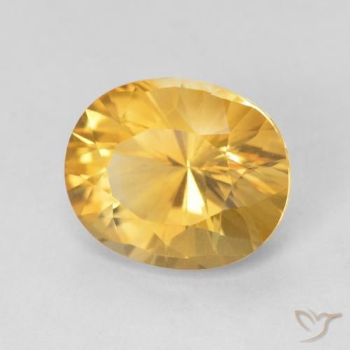 Citrine Doré moyen naturelle ovale, 4.46 ct, VVS