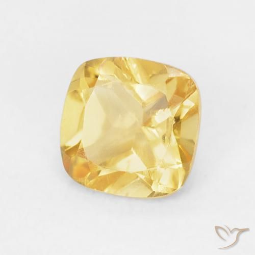 Citrine Doré léger naturelle Coussin, 0.53 ct, VS
