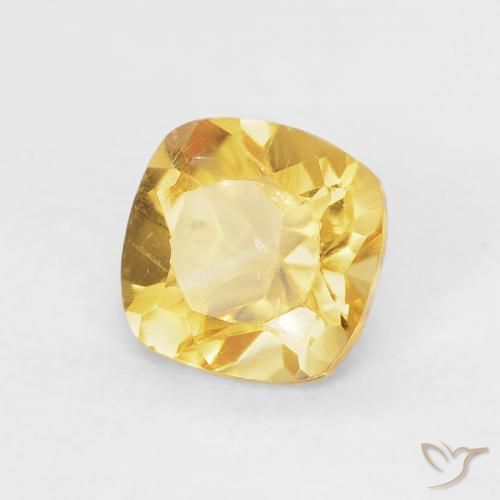 Citrine Orange Doré naturelle Coussin, 0.48 ct, VS