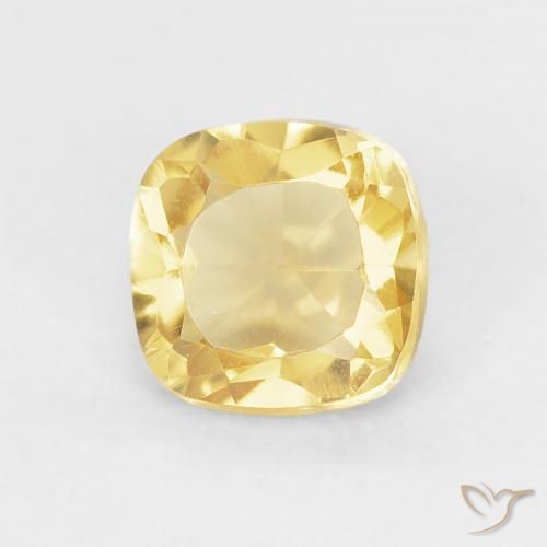 0.58ct Naturel Jaune clair Citrine, Coussin, VVS-VS