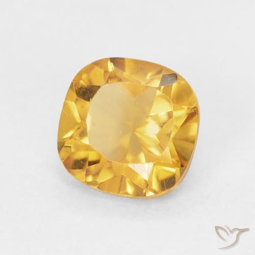 Citrine Medium Light-Golden naturelle Coussin, 0.49 ct, VVS-VS