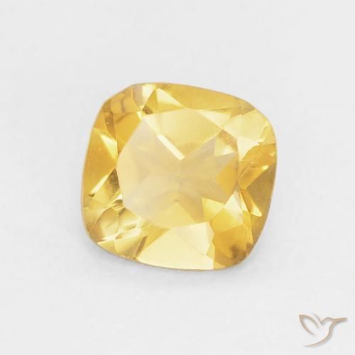 Citrine Or moyen naturelle Coussin, 0.41 ct, VVS-VS