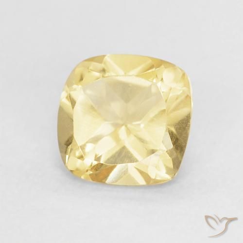 Citrine Jaune clair naturelle Coussin, 0.52 ct, VVS-VS