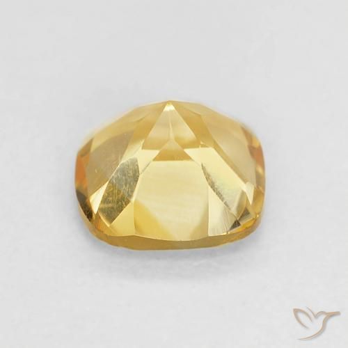 Citrine Orange Doré naturelle Coussin, 0.52 ct, VVS-VS