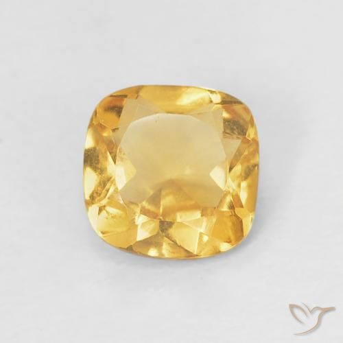 Citrine Orange-or léger naturelle Coupe coussin, 0.44 ct, VVS