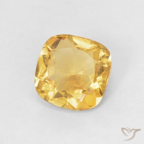 Citrine Orange-or léger naturelle Coupe coussin, 0.44 ct, VVS