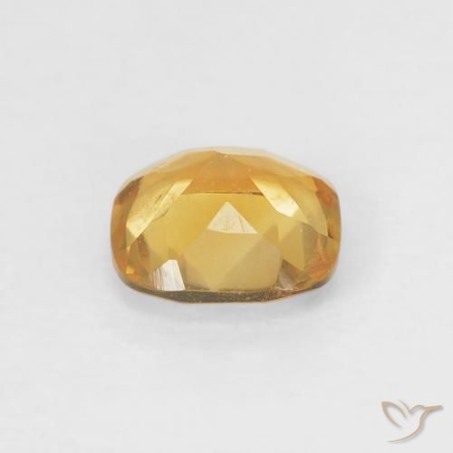 Citrine Orange-or léger naturelle Coupe coussin, 0.44 ct, VVS