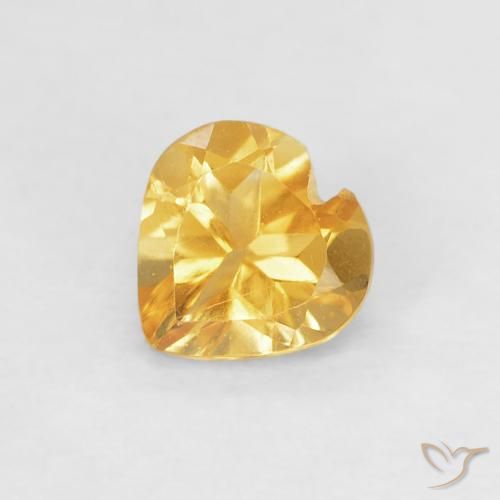 Citrine Orange-or léger naturelle Cœur, 0.38 ct, VVS
