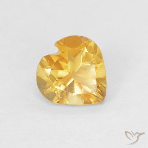 Citrine Orange-or léger naturelle Cœur, 0.38 ct, VVS