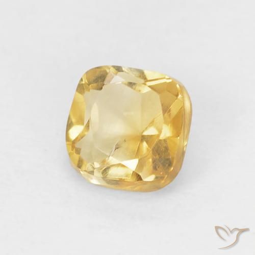 Citrine Doré moyen naturelle Coussin, 0.50 ct, VS