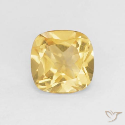 Citrine Orange Doré naturelle Coussin, 0.48 ct, VVS