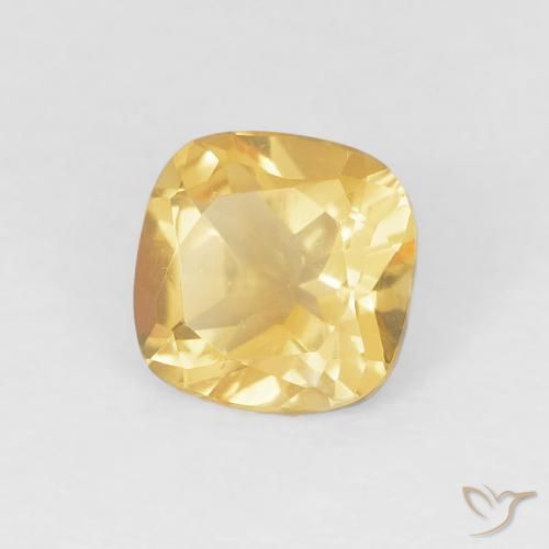 Citrine Orange Doré naturelle Coussin, 0.48 ct, VVS