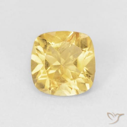 Citrine Orange Doré naturelle Coussin, 0.53 ct, VS