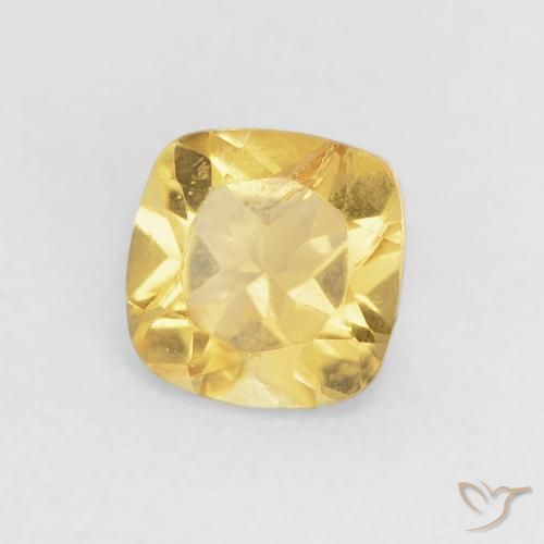 Citrine Orange Doré naturelle Coussin, 0.53 ct, VS