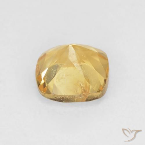 Citrine Orange Doré naturelle Coussin, 0.53 ct, VS
