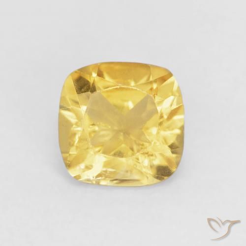 Citrine Doré moyen naturelle Coussin, 0.53 ct, VS