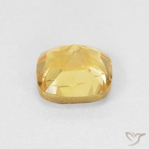 Citrine Doré moyen naturelle Coussin, 0.53 ct, VS