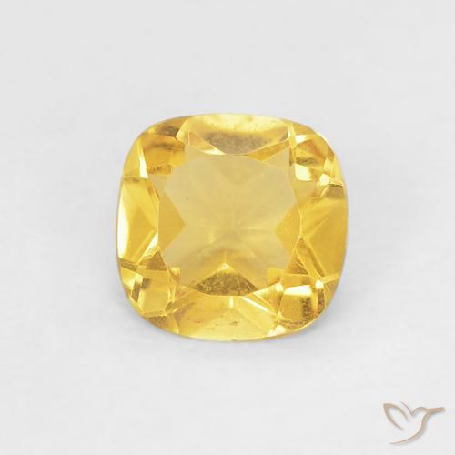 0.39ct Naturel Jaune Toscane Citrine, Coussin, VVS