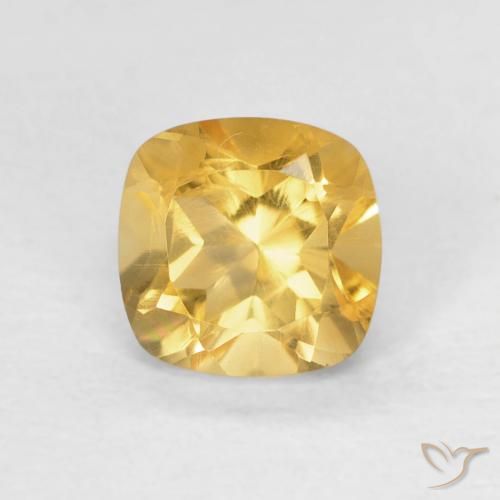 0.55ct Naturel Or moyen Citrine, Coussin, VVS-VS