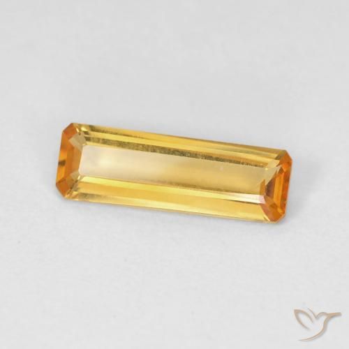 Citrine Orange Doré naturelle Octogone / coupe Émeraude, 1.02 ct, VVS-VS