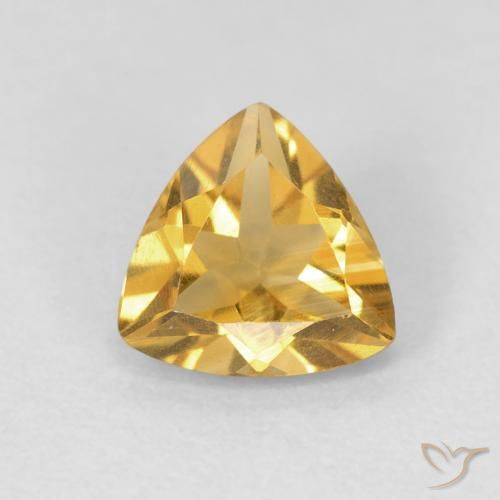 Citrine Doré profond naturelle Trillion, 0.93 ct, VVS-VS