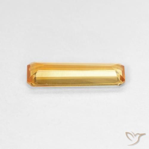 Citrine Or orange foncé naturelle Octogone / coupe Émeraude, 0.97 ct, VVS-VS