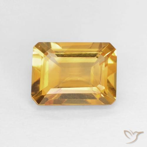 Citrine Medium Light Orange-Gold naturelle Octogone / coupe Émeraude, 1.49 ct, VVS