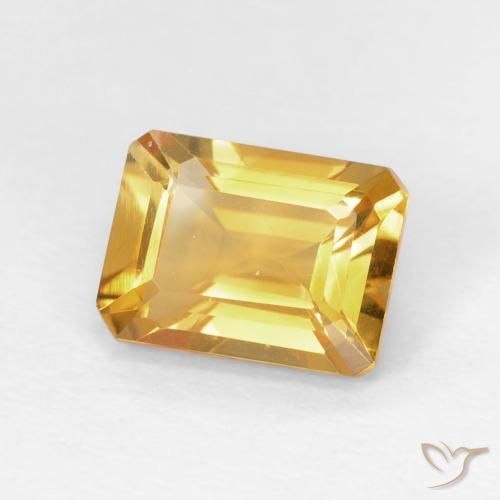 Citrine Medium Light Orange-Gold naturelle Octogone / coupe Émeraude, 1.49 ct, VVS
