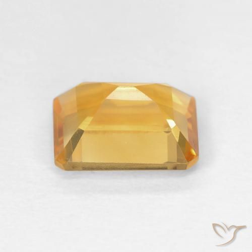 Citrine Medium Light Orange-Gold naturelle Octogone / coupe Émeraude, 1.49 ct, VVS