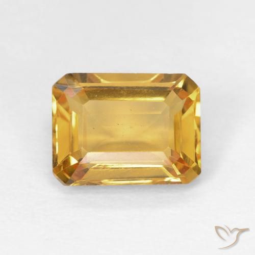 Citrine Orange Doré naturelle Octogone / coupe Émeraude, 1.53 ct, VS