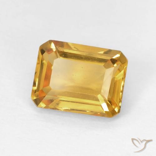 Citrine Orange Doré naturelle Octogone / coupe Émeraude, 1.53 ct, VS