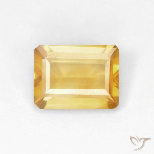 Citrine Or moyen naturelle Octogone / coupe Émeraude, 0.90 ct, VS
