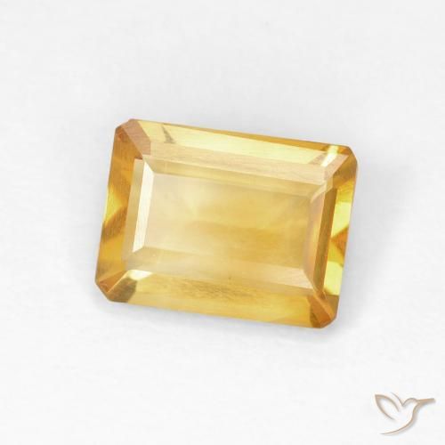 Citrine Or moyen naturelle Octogone / coupe Émeraude, 0.90 ct, VS