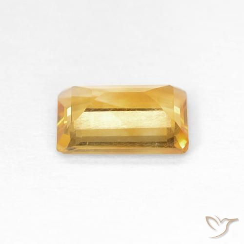 Citrine Or moyen naturelle Octogone / coupe Émeraude, 0.90 ct, VS