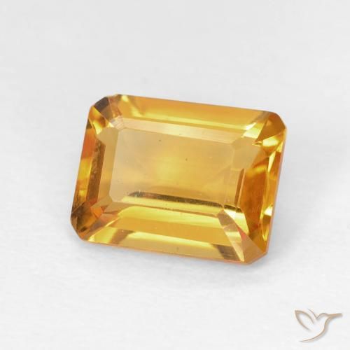 Citrine Or orange foncé naturelle Octogone / coupe Émeraude, 1.40 ct, VS