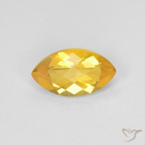 Citrine Doré vif naturelle Marquise, 0.91 ct, VS