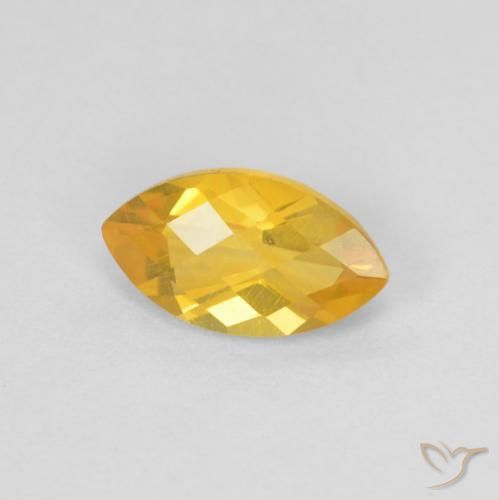 Citrine Doré vif naturelle Marquise, 0.91 ct, VS