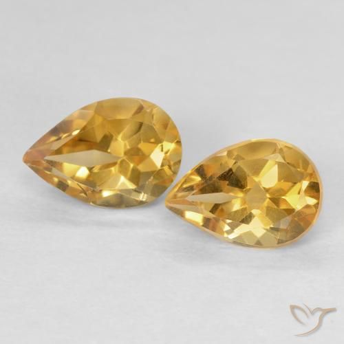 1.30ctw Naturel Doré Citrine, En forme de poire, VVS