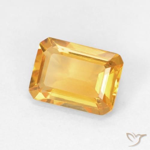 Citrine Medium Light Orange-Gold naturelle Octogone / coupe Émeraude, 1.48 ct, VVS-VS