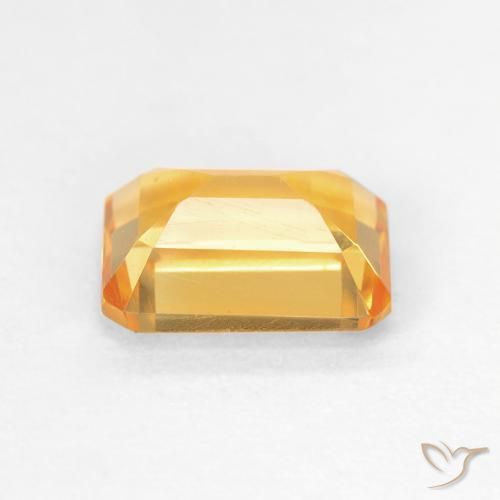 Citrine Medium Light Orange-Gold naturelle Octogone / coupe Émeraude, 1.48 ct, VVS-VS