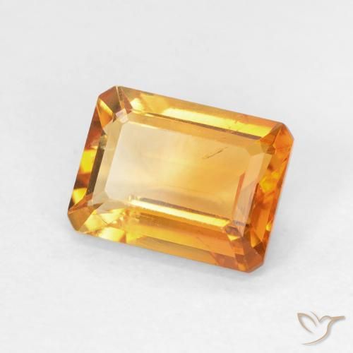 Citrine Doré-orange foncé naturelle Octogone / coupe Émeraude, 1.50 ct, VVS-VS
