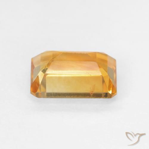 Citrine Doré-orange foncé naturelle Octogone / coupe Émeraude, 1.50 ct, VVS-VS