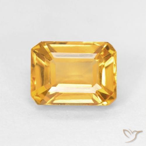 1.74ct Naturel Orange Doré Citrine, Taille émeraude, VVS-VS