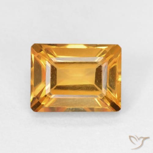 Citrine Or orange foncé naturelle Octogone / coupe Émeraude, 1.84 ct, VVS-VS