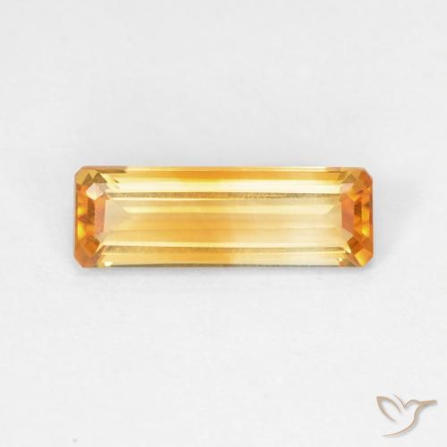 Citrine Orange doré profond naturelle Octogone / coupe Émeraude, 1.32 ct, VVS-VS